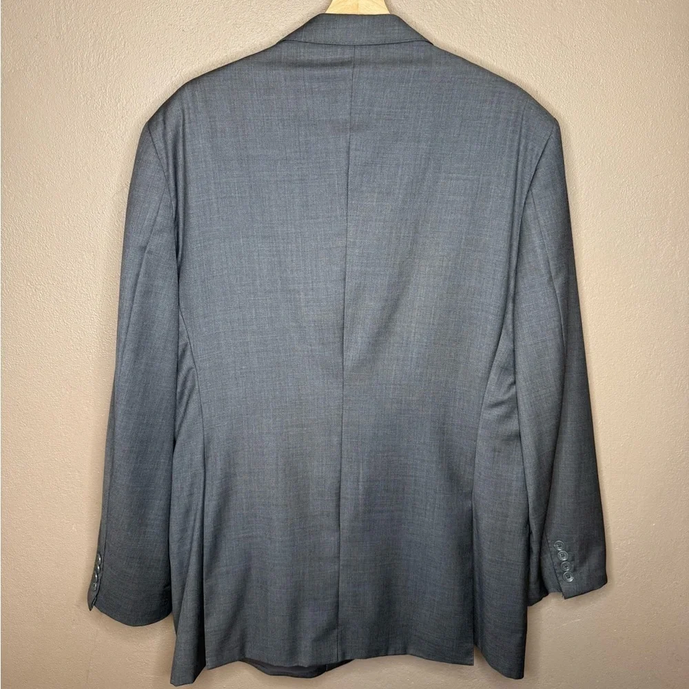 Baroni Men's Gray 100% Wool Classic Suit Coat Blazer Size 46L Special Event